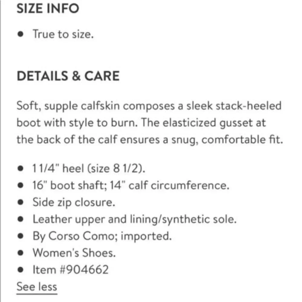 Corso Como Stirrup Leather Riding Boots 7M